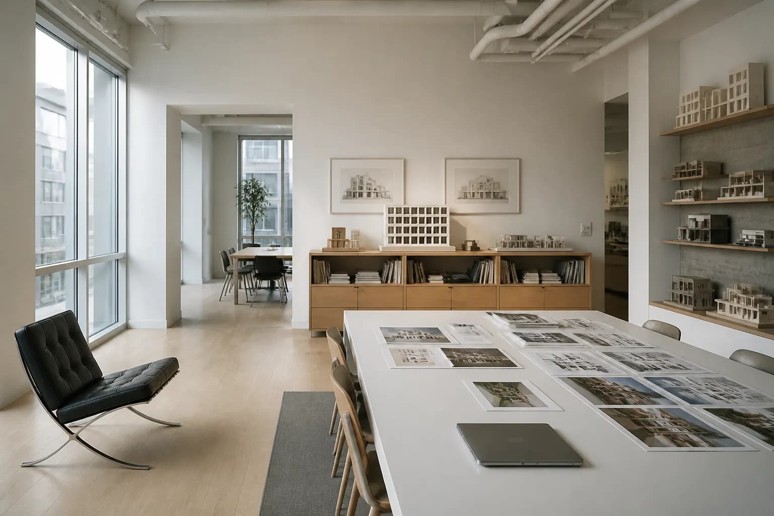 Daytime creative studio workspace